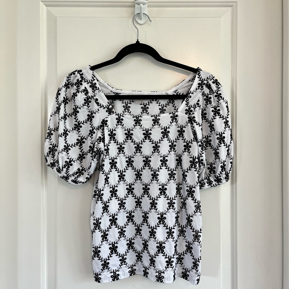 Loft eyelets square neckline top size xs